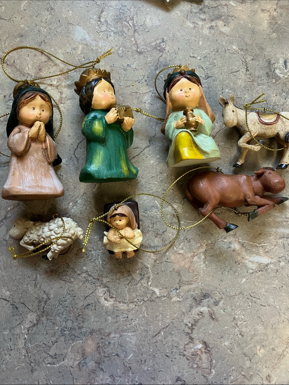 Kirklands Multi-Color Resin Nativity Hanging Ornaments Set